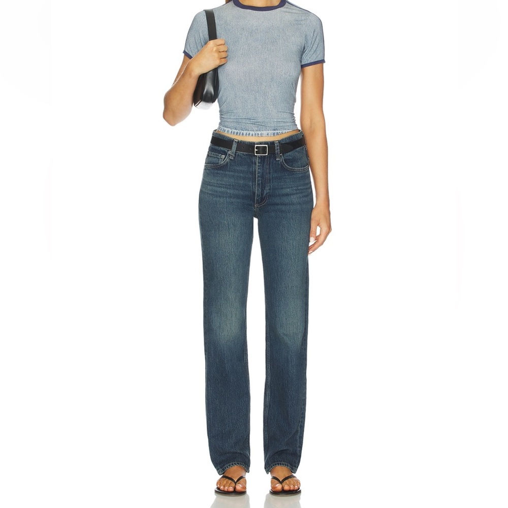Rag & Bone Harlow Mid-Rise Straight Leg Jeans Color Kendra Size 26